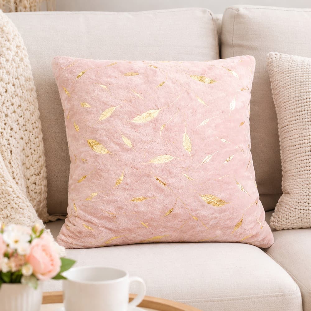 Funda Para Cojin Peluda Pluma De 45x45 Decorativa Pelo Corto